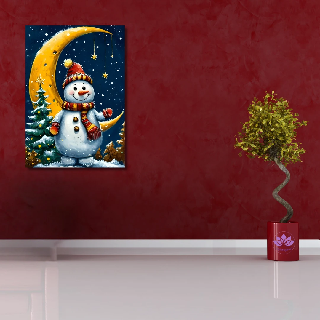  Sayılarla Boyama Seti Yeni Yıl Temalı: Gece ve Kardan Adam