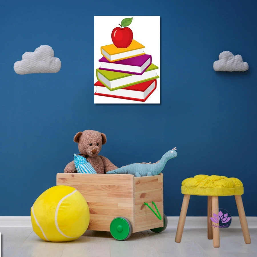 Çocuklar için Renkli Baskılı Sayılarla Boyama Hobi Seti: Kitap Kulesi