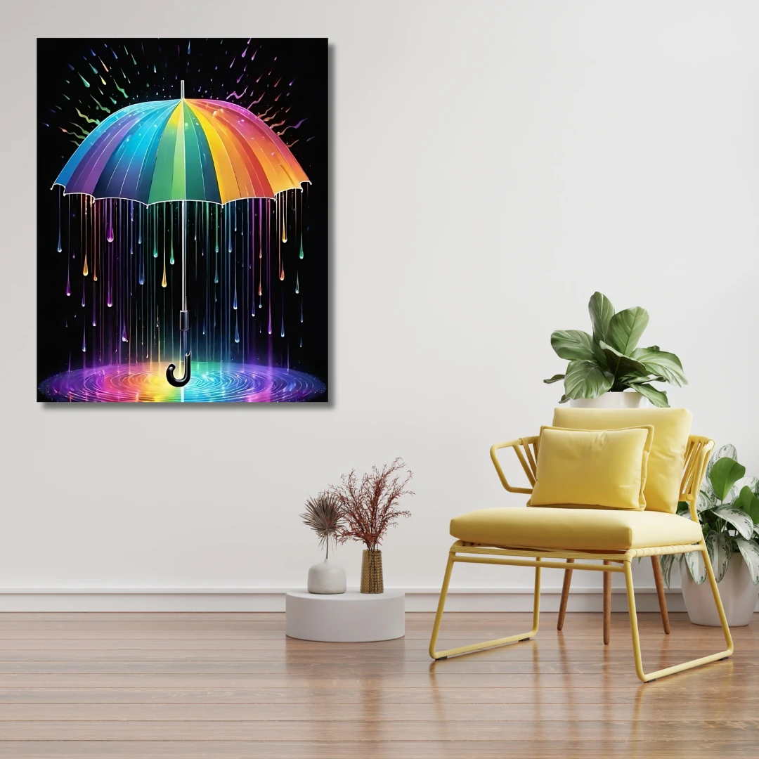 Sayılarla Boyama Hobi Seti Renkli Baskılı :  Renkli Şemsiye