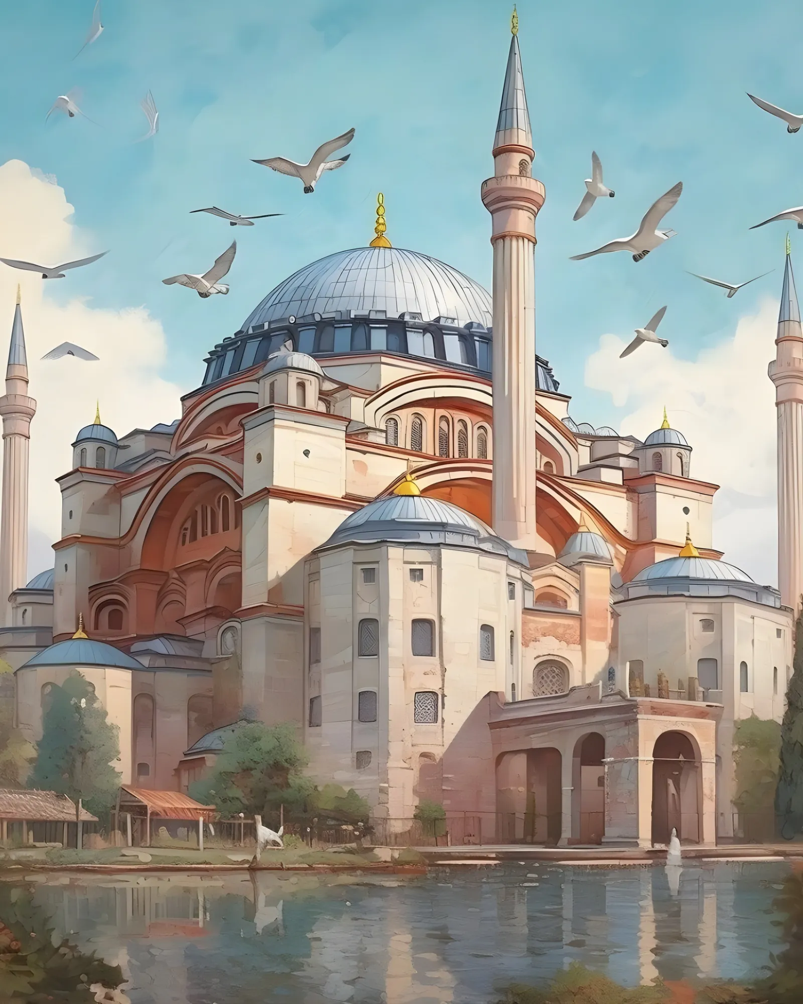 Sayılarla Boyama Seti Kasnağa Gerili İslami Eserler: Fetih ve Secde Ayasofya