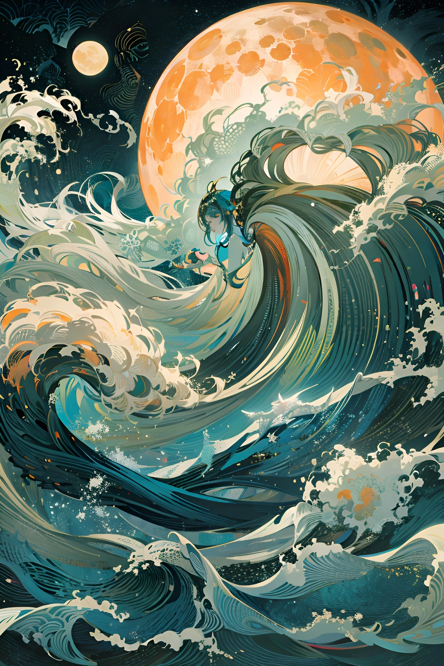 Renkli Baskılı Sayılarla Boyama Hobi Seti: Dalga