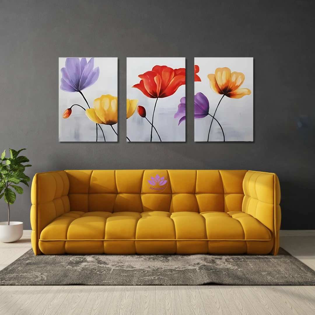 Sayılarla Boyama Hobi Seti Renkli Baskılı: Gelincikler 3 lü set