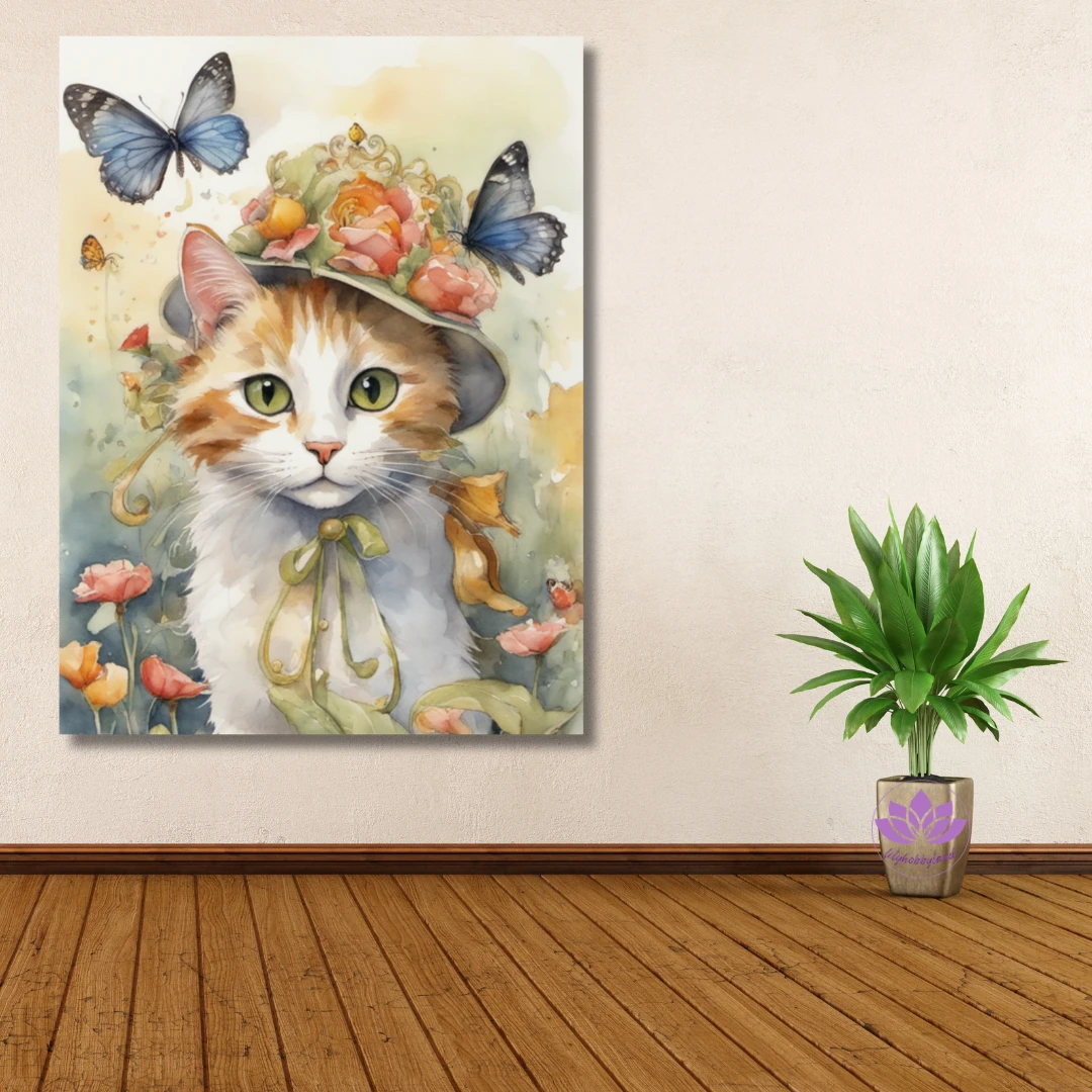 Sayılarla Boyama Hobi Seti Renkli Baskılı: Kedicik  2