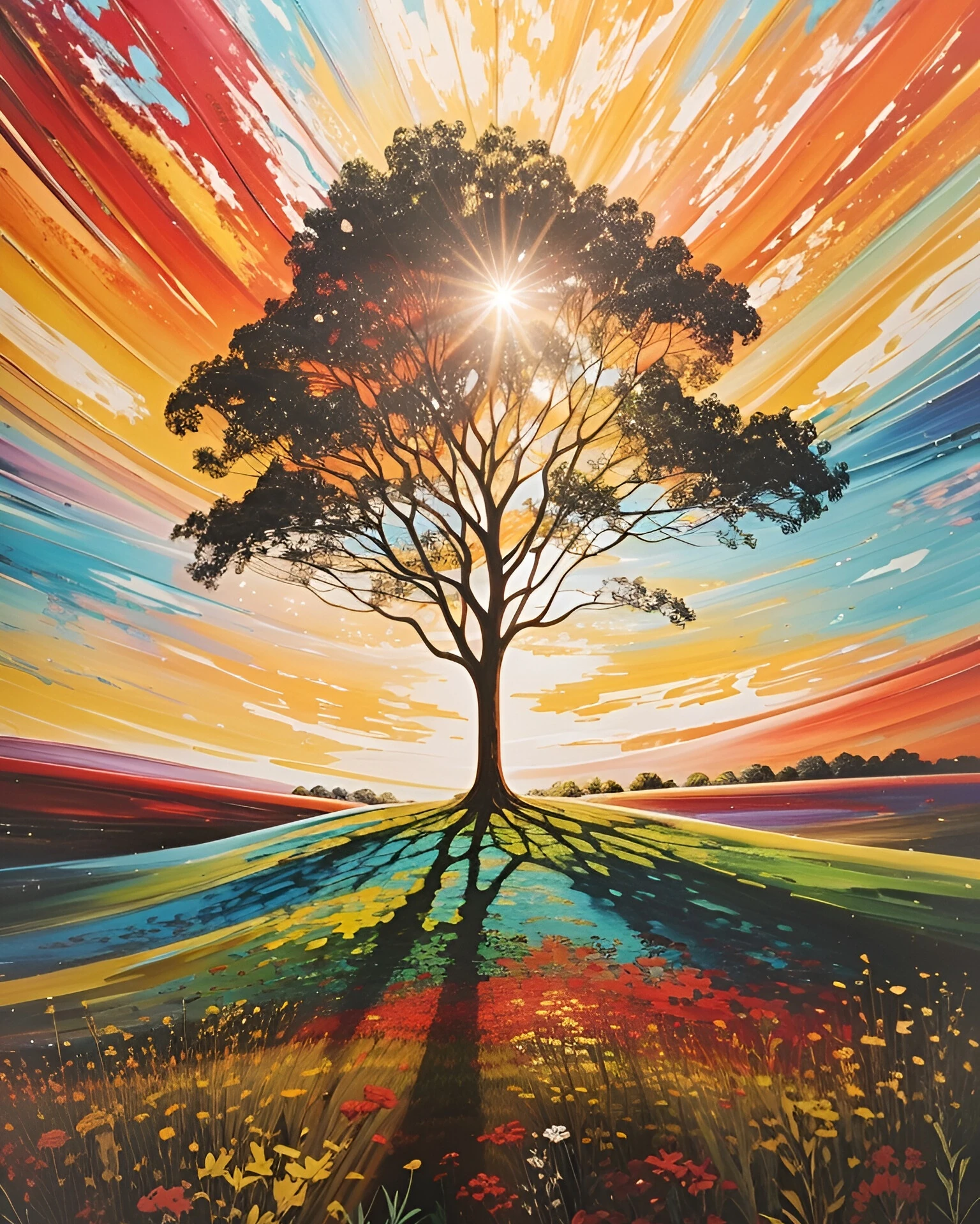 Sayılarla Boyama Hobi Seti Renkli Baskı:  Ağacın Yansıması