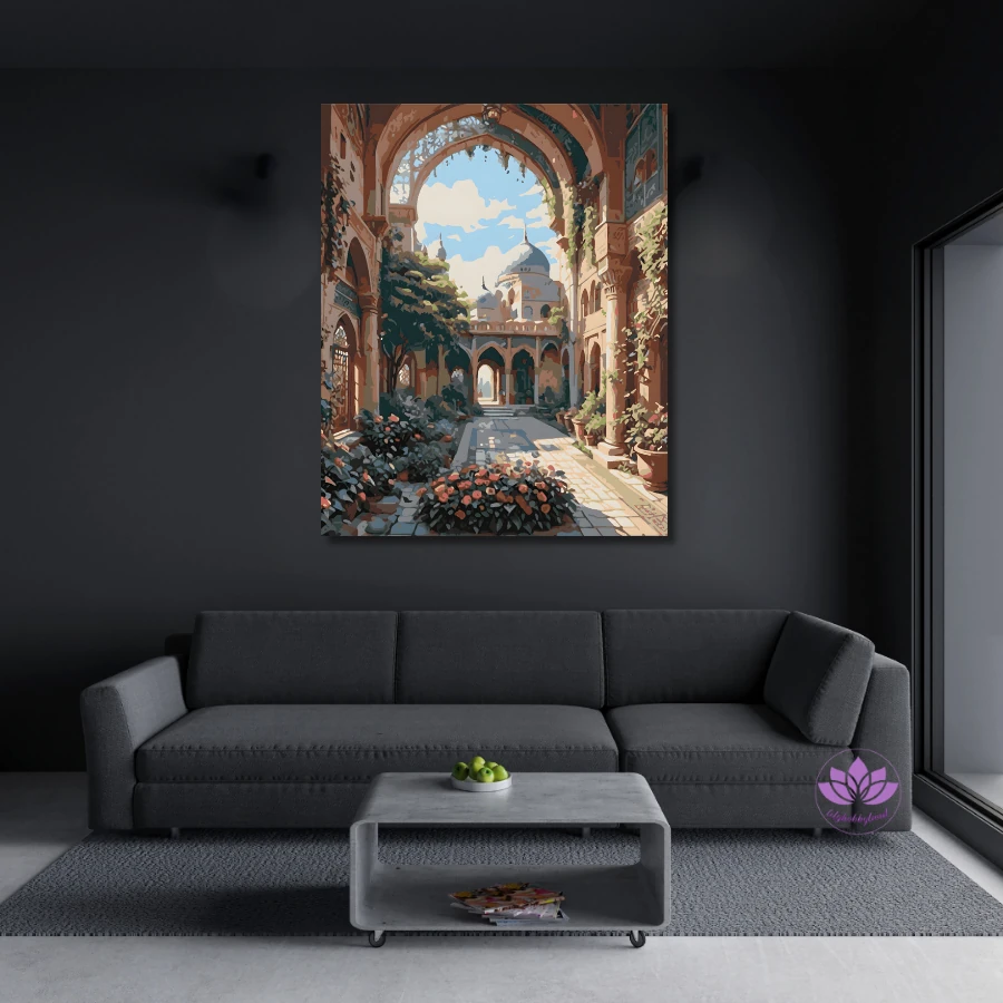 Sayılarla Boyama Seti Kasnağa Gerili İslami Eserler: Sarayın Bahçesi