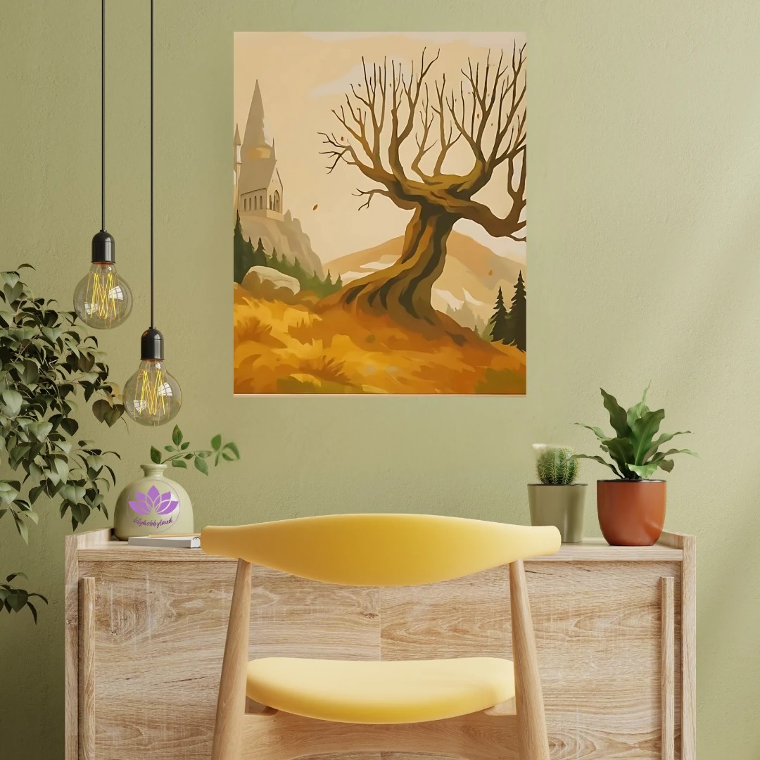 Sayılarla Boyama Seti Kasnağa Gerili: Sihir Yolu-Harry Potter Fısıltılı Söğüt