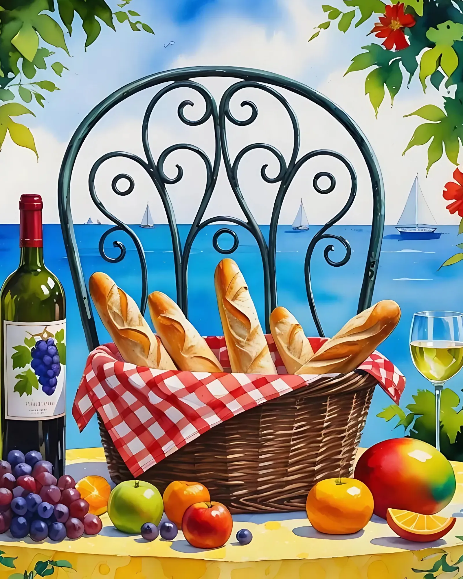 Sayılarla Boyama Hobi Seti Renkli Baskılı: Balkon Keyfi