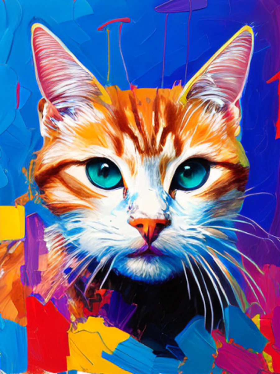 Sayılarla Boyama Hobi Seti Renkli Baskılı: Kedicik 5