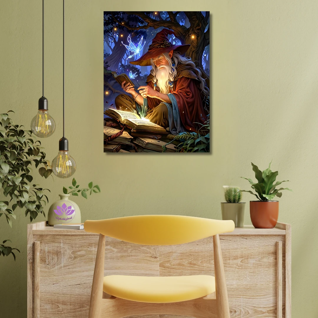 Sayılarla Boyama Seti Kasnağa Gerili: Yüzüklerin Efendisi-Büyücü, Kadim Bilgeliğin Işığı