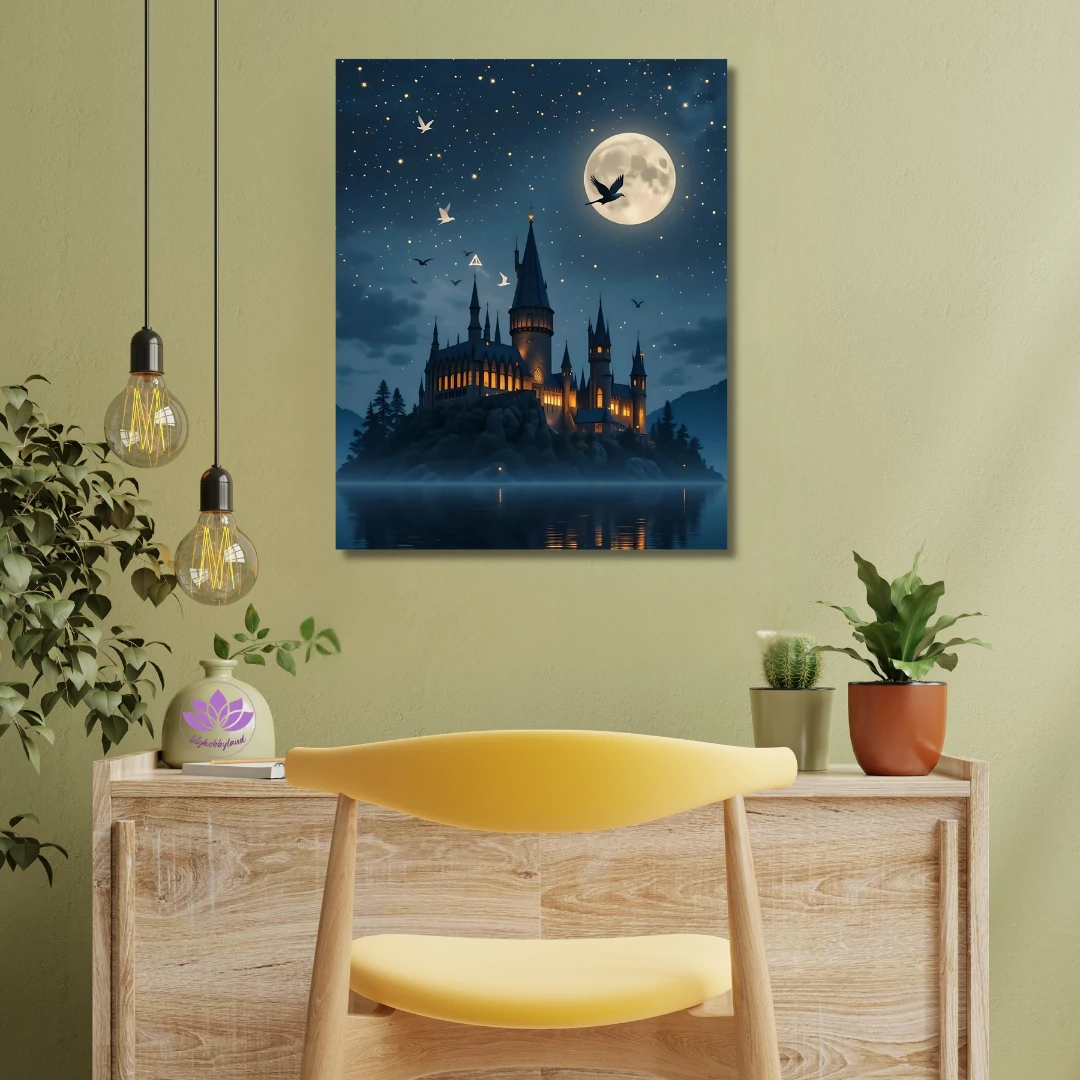 Sayılarla Boyama Seti Kasnağa gerili: Sihir Yolu-Harry Potter Büyülü Kale