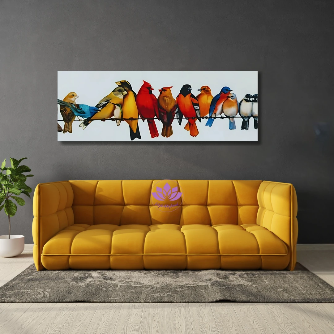 Renkli Baskılı Sayılarla Boyama Hobi Seti:  Daldaki Kuşlar