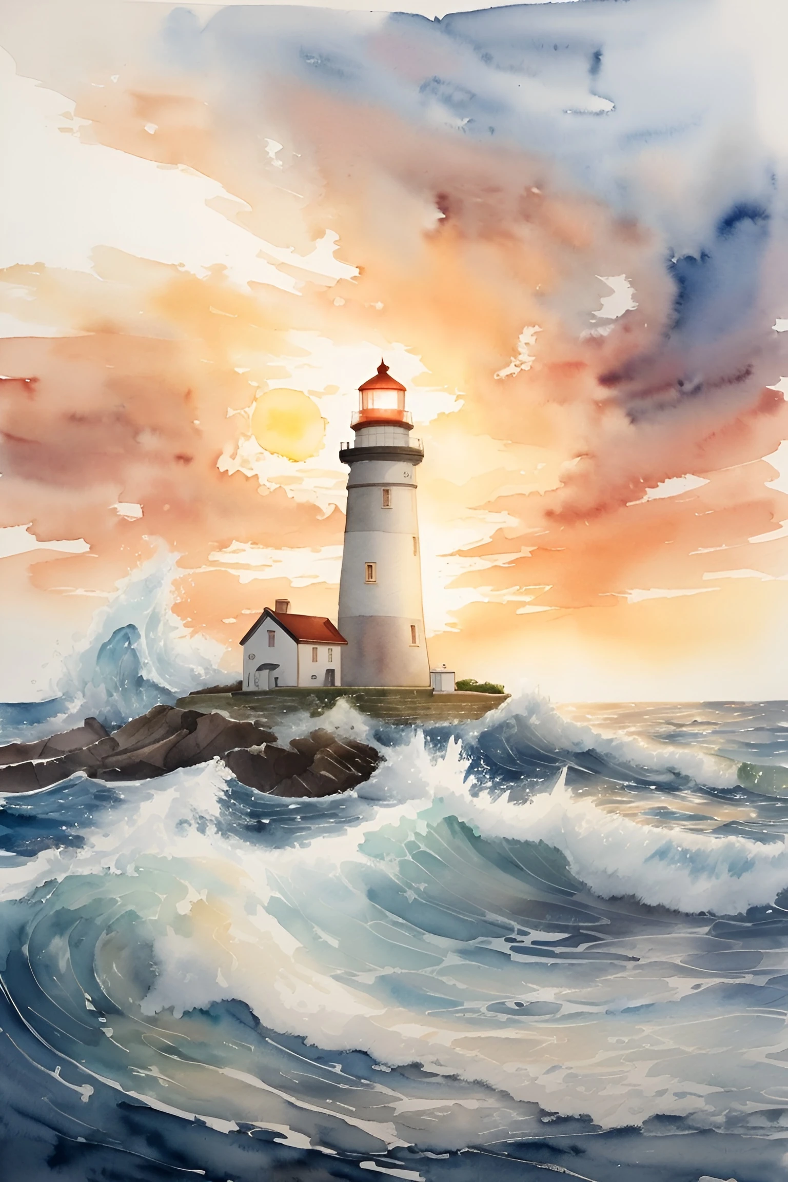 Renkli Baskılı Sayılarla Boyama Hobi Seti: Deniz Feneri