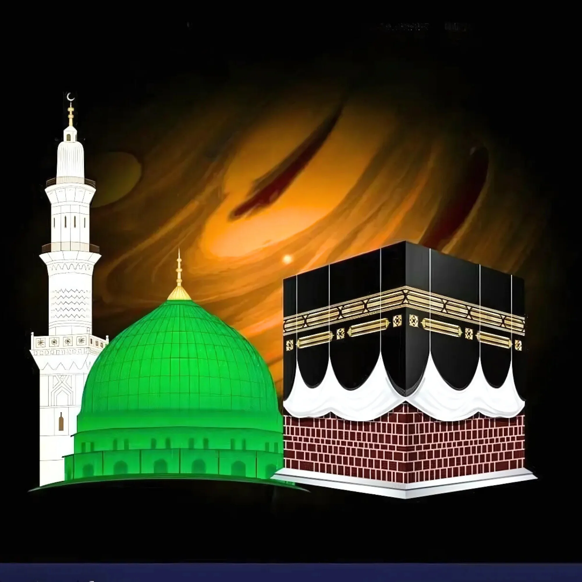 Sayılarla Boyama Seti Kasnağa Gerili İslami Eserler: Kabe ve Mescid-i Nebevİ