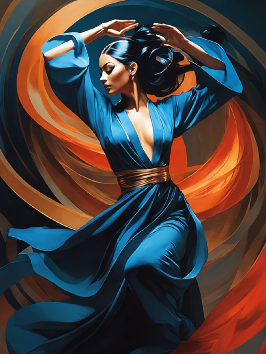 Sayılarla Boyama Hobi Seti Renkli Baskı: Dansçı Kadın