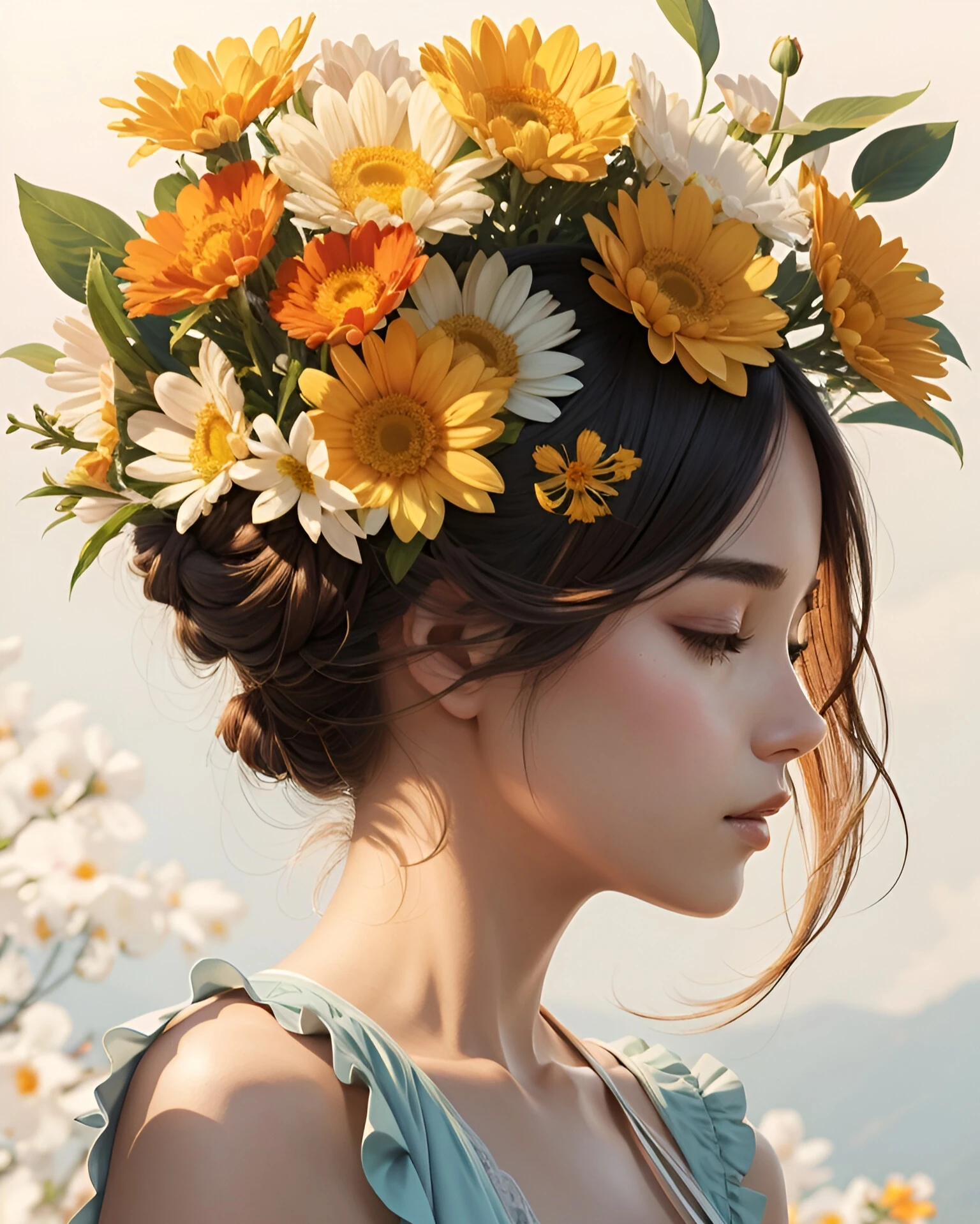 Sayılarla Boyama Hobi Seti Renkli Baskı: Çiçek Kadın