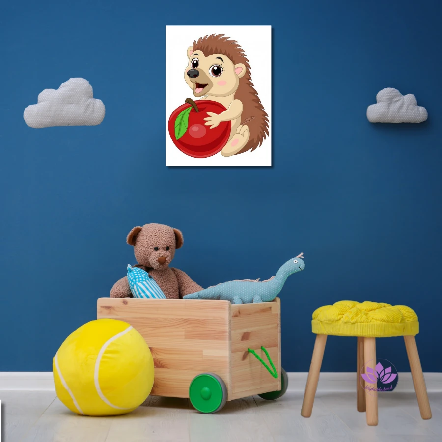 Çocuklar için Renkli Baskılı Sayılarla Boyama Hobi Seti: Kirpi