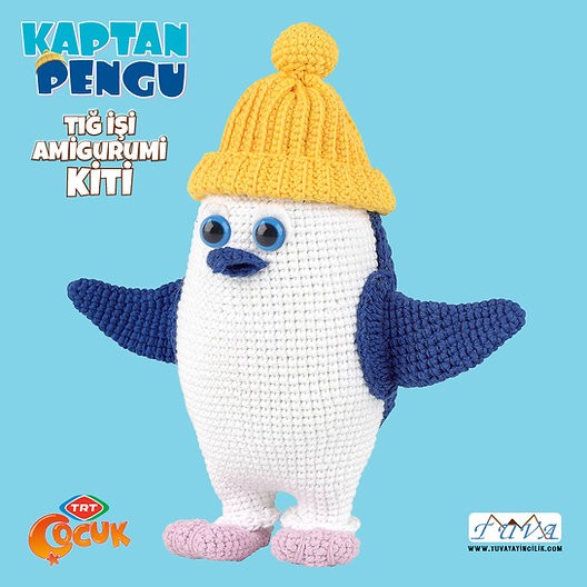 Amigurumi Seti, Kaptan Pengu, Amigurumi Oyuncak LAK07