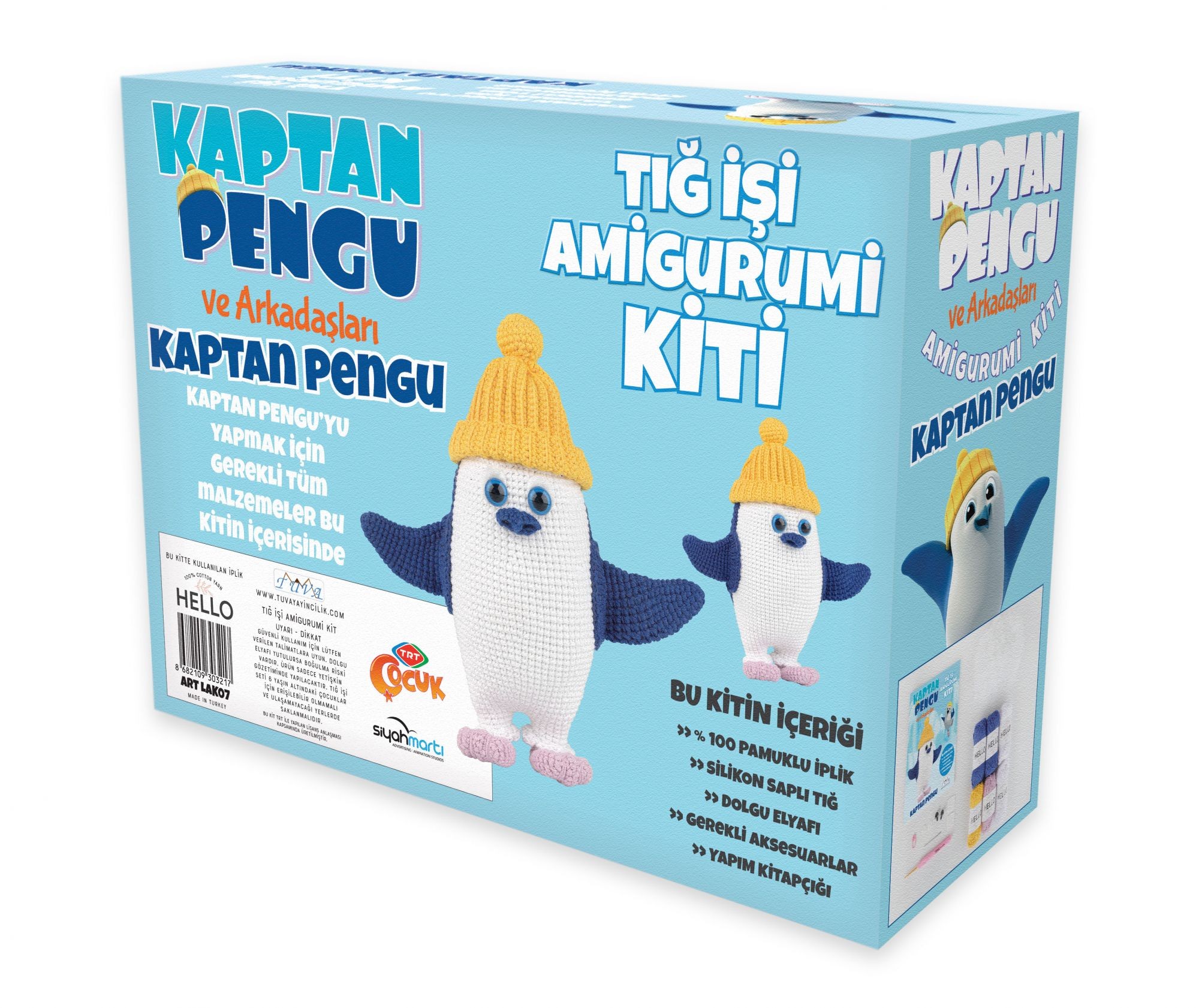 Amigurumi Seti, Kaptan Pengu, Amigurumi Oyuncak LAK07