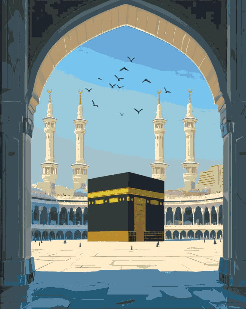 Sayılarla Boyama Seti Kasnağa Gerili İslami Eserler: Kabe