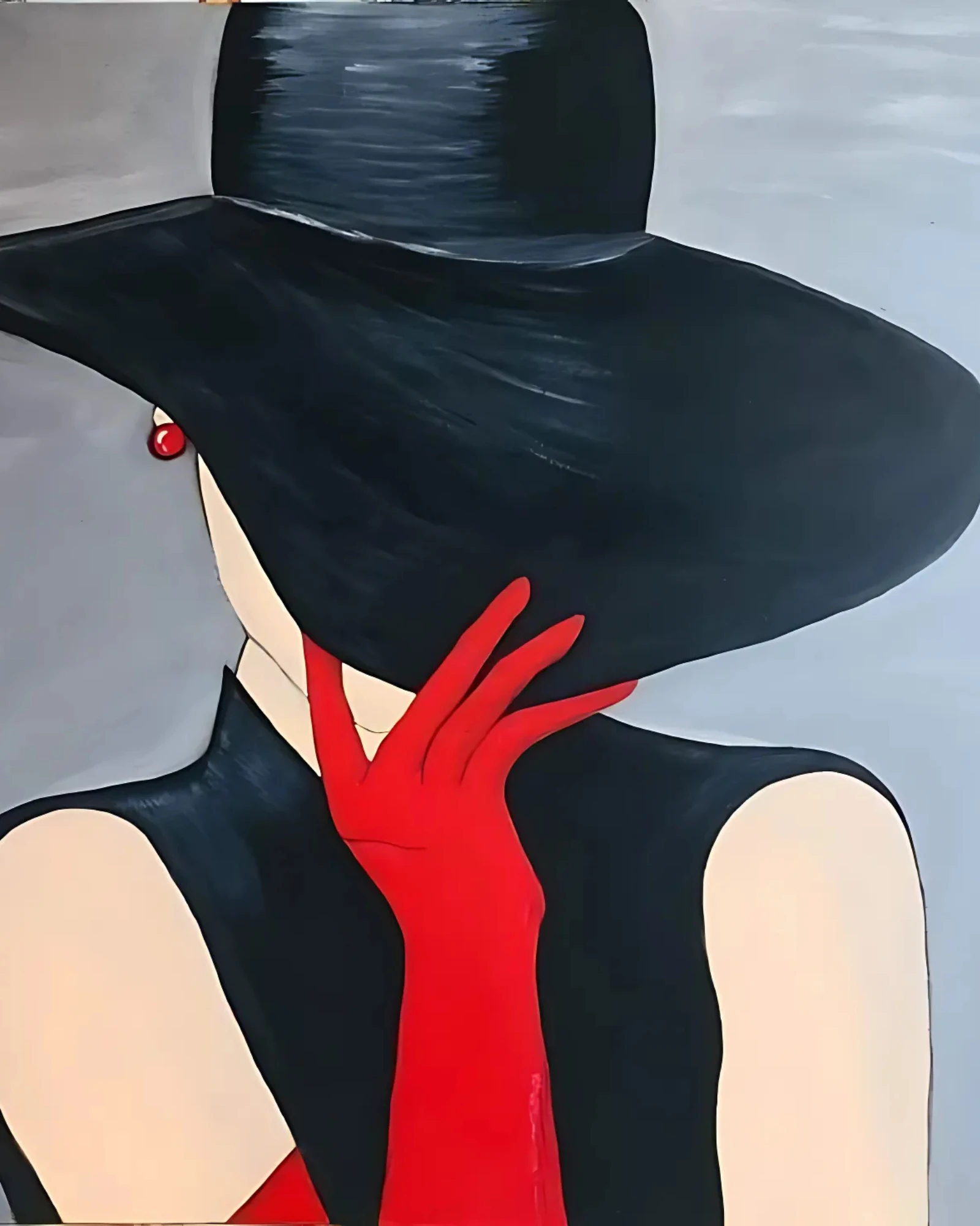 Sayılarla Boyama Hobi Seti Renkli Baskılı: Şapkalı Kadın 3