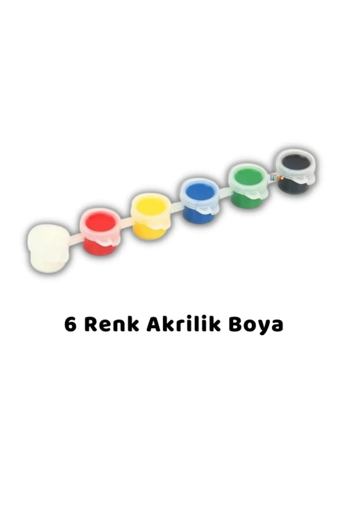 Başlangıç Resim Boyama Seti - 1 Adet 20x20 Cm Tuval, 6 Renk Akrilik Boya,1 Adet Fırça