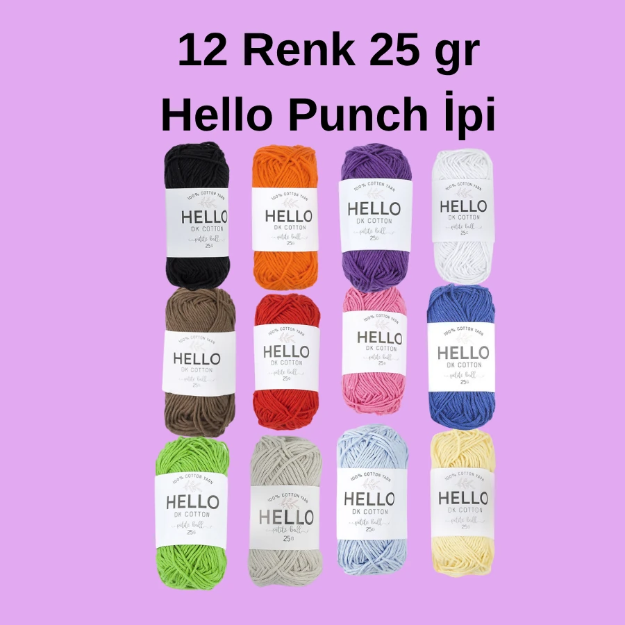 Punch Nakış Başlangıç Seti – 12 Renk İplikli, Kumaşlı, Kasnaklı, İğneli Tam Set (Yeni Başlayanlar İçin)