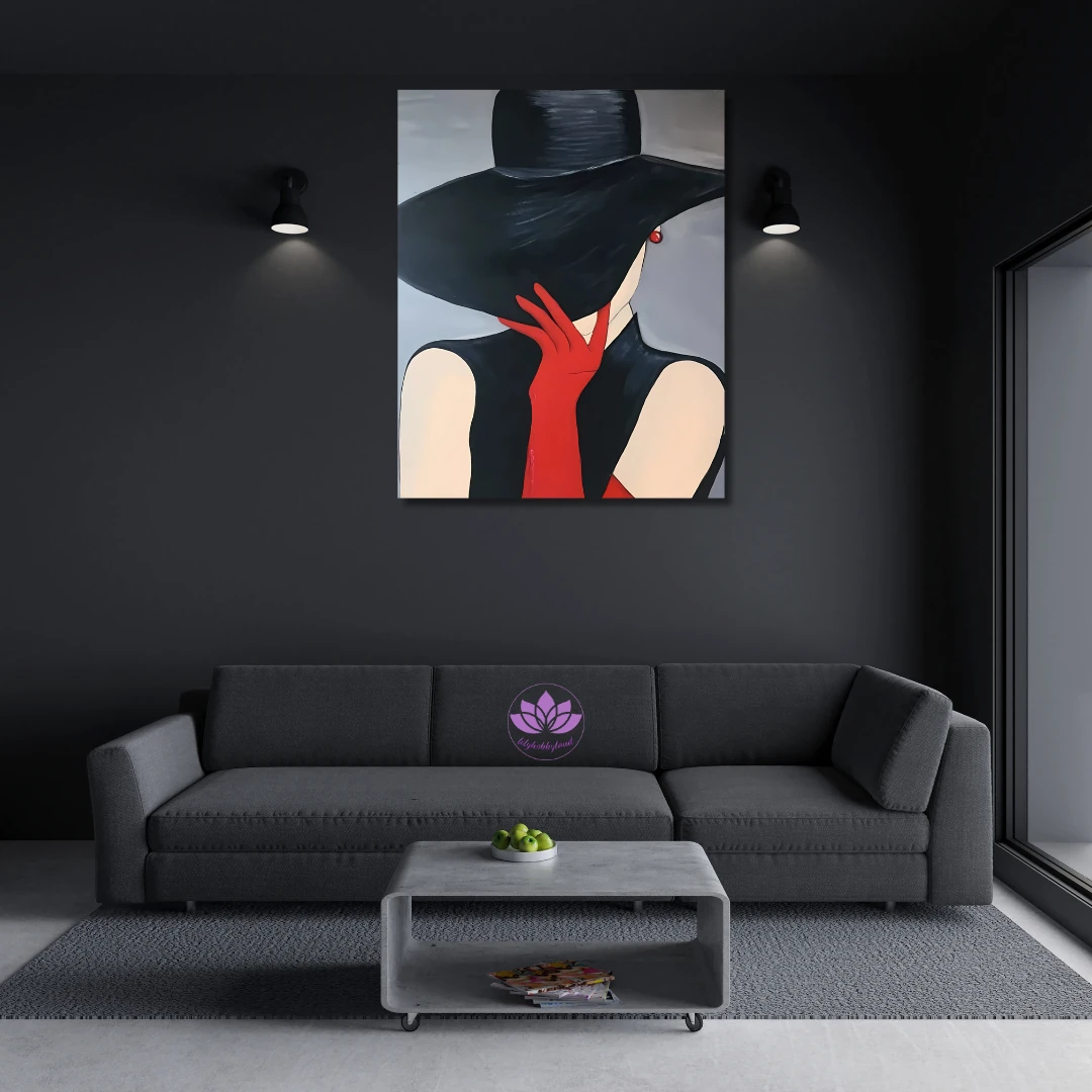 Sayılarla Boyama Hobi Seti Renkli Baskılı: Şapkalı Kadın 2