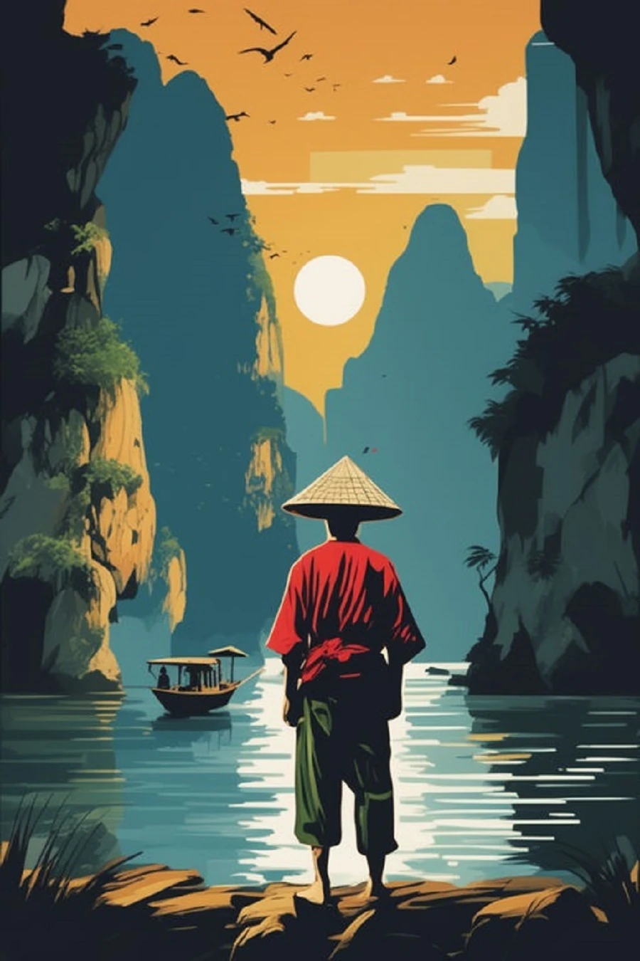 Renkli Baskılı Sayılarla Boyama Hobi Seti: Kayıklara Bakış