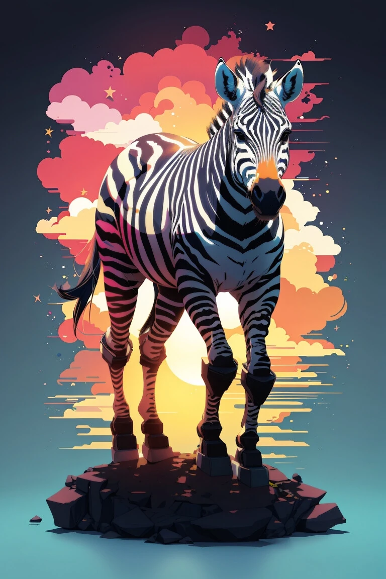 Renkli Baskılı Sayılarla Boyama Hobi Seti:  Renkli Zebra