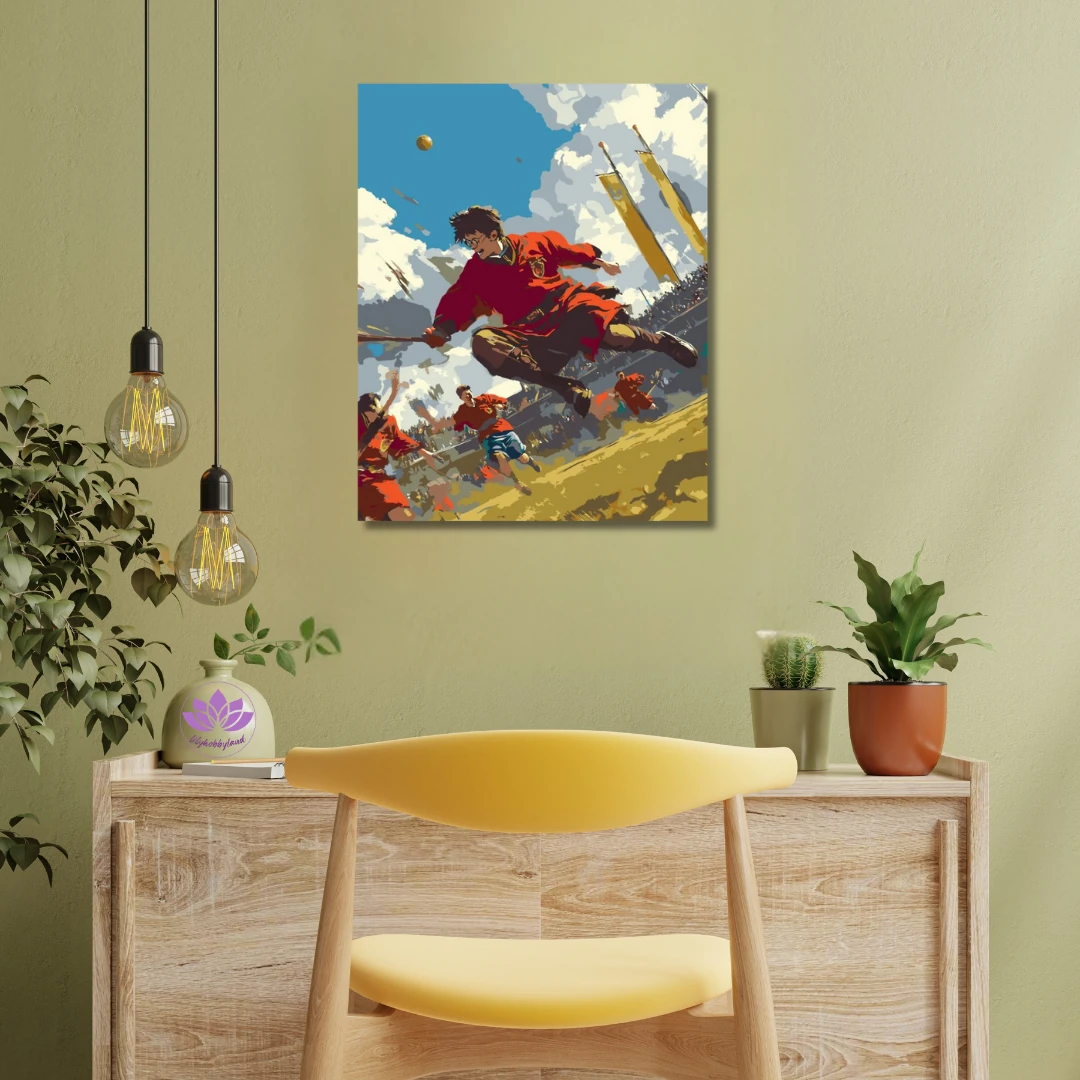 Sayılarla Boyama Seti Kasnağa Gerili: Harry Potter-Quidditch, Uçan Topların Oyunu