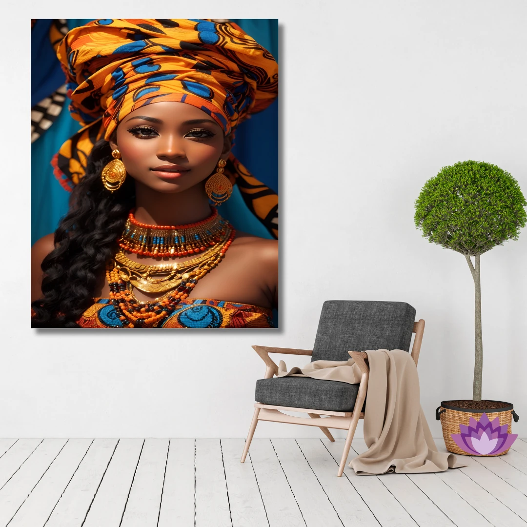 Sayılarla Boyama Hobi Seti Renkli Baskı: Afrika Güzeli 2