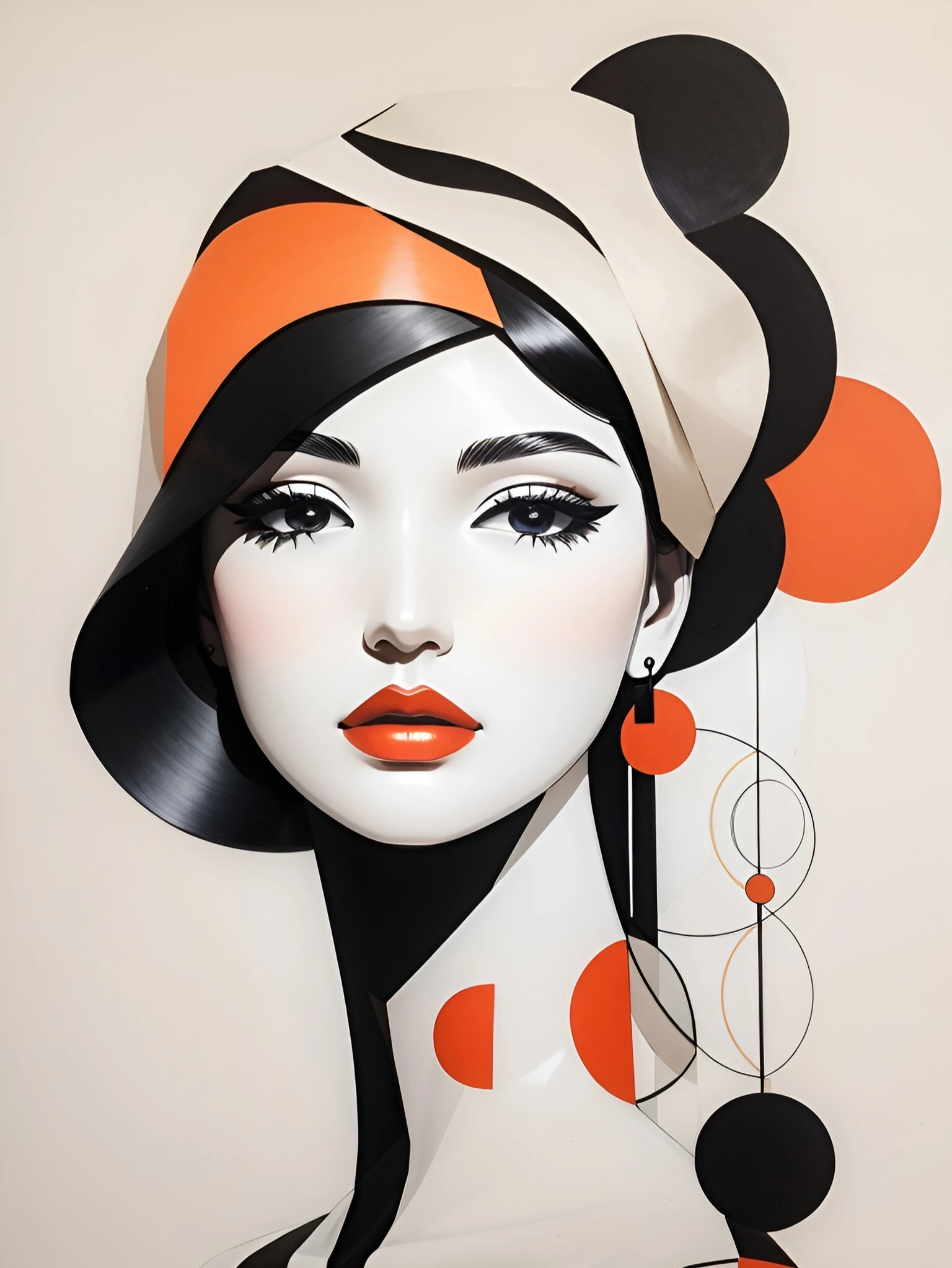 Sayılarla Boyama Hobi Seti Renkli Baskı: Şapkalı Kadın 2