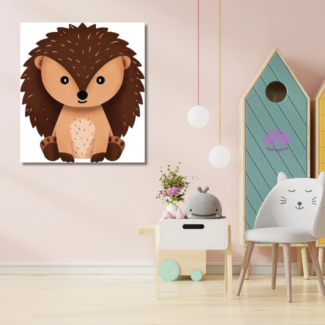 Çocuklar için Renkli Baskılı Sayılarla Boyama Hobi Seti: Kirpi