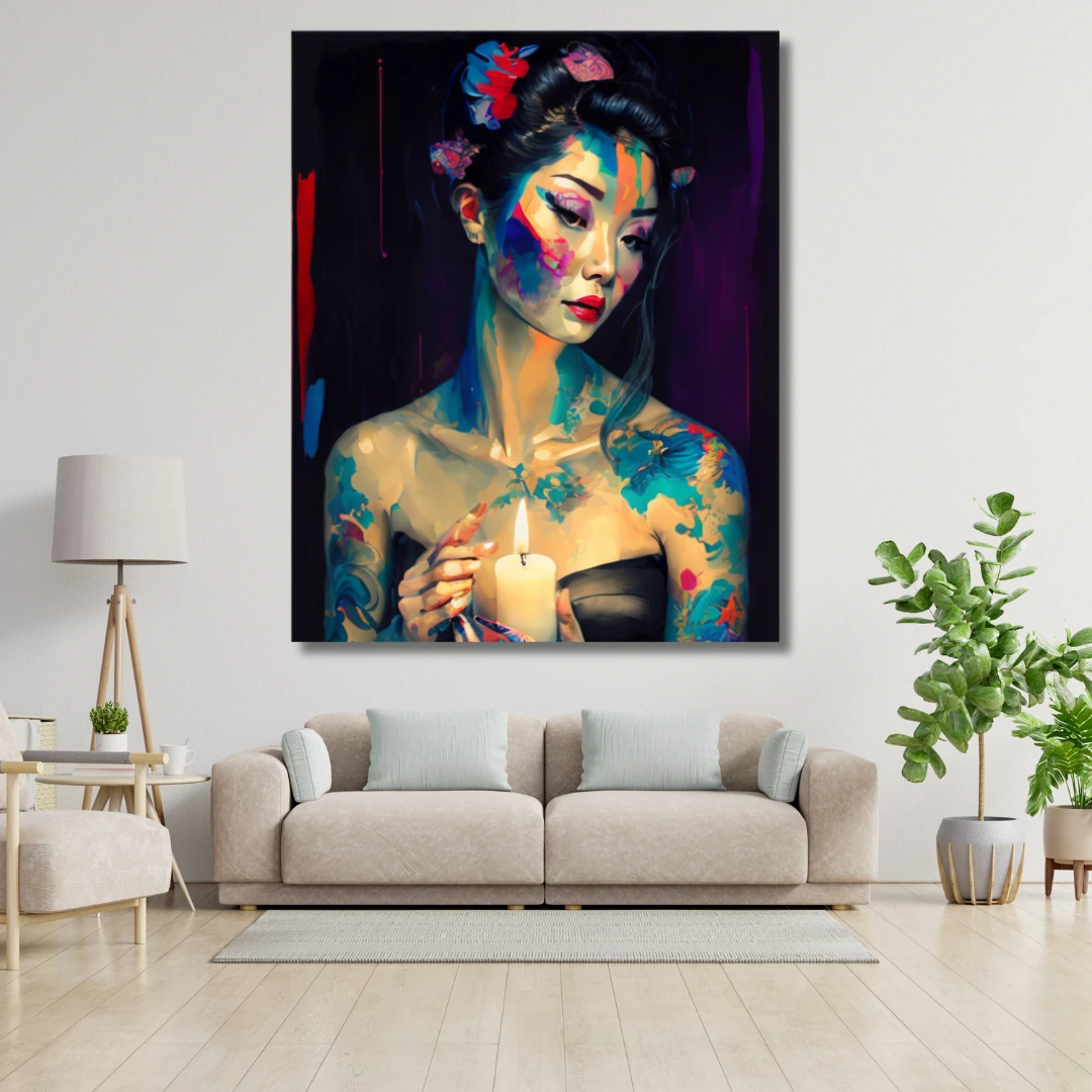 Sayılarla Boyama Hobi Seti Renkli Baskı:  Mum ve Kadın