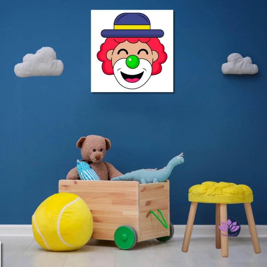 Çocuklar için Renkli Baskılı Sayılarla Boyama Hobi Seti (20x20 cm): Neşeli Palyaço 1