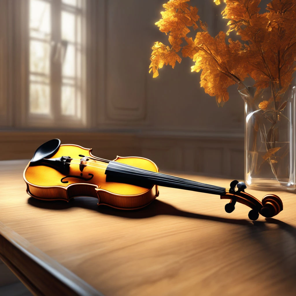 Renkli Baskılı Sayılarla Boyama Hobi Seti: Masadaki Keman