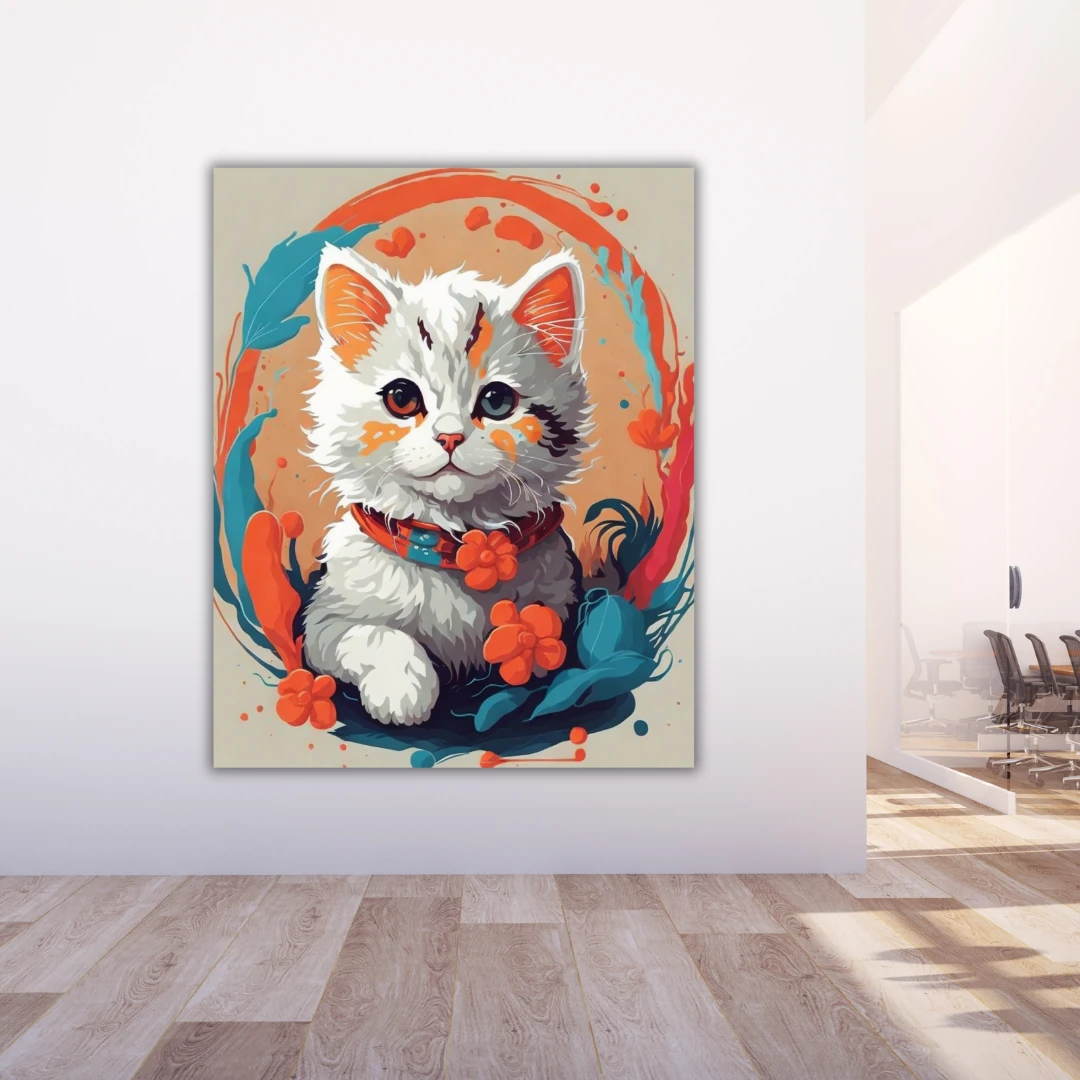 Renkli Baskılı Sayılarla Boyama Hobi Seti: Kedicik 1