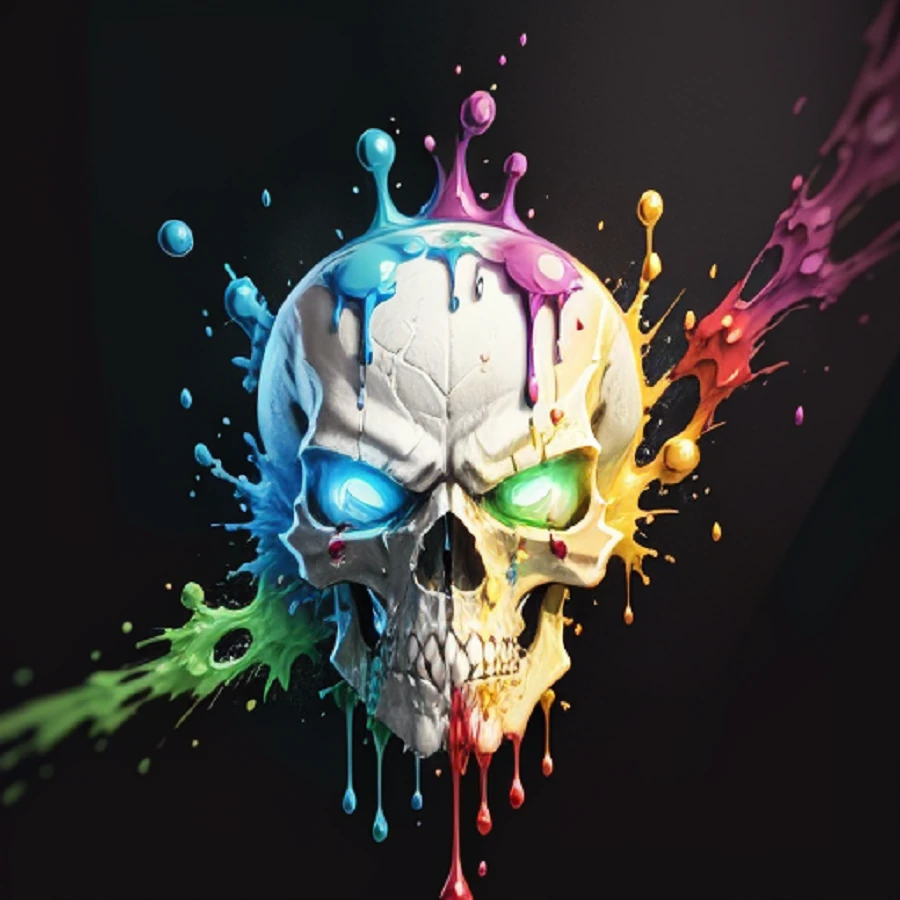 Sayılarla Boyama Hobi Seti Renkli Baskı:  Kafatası