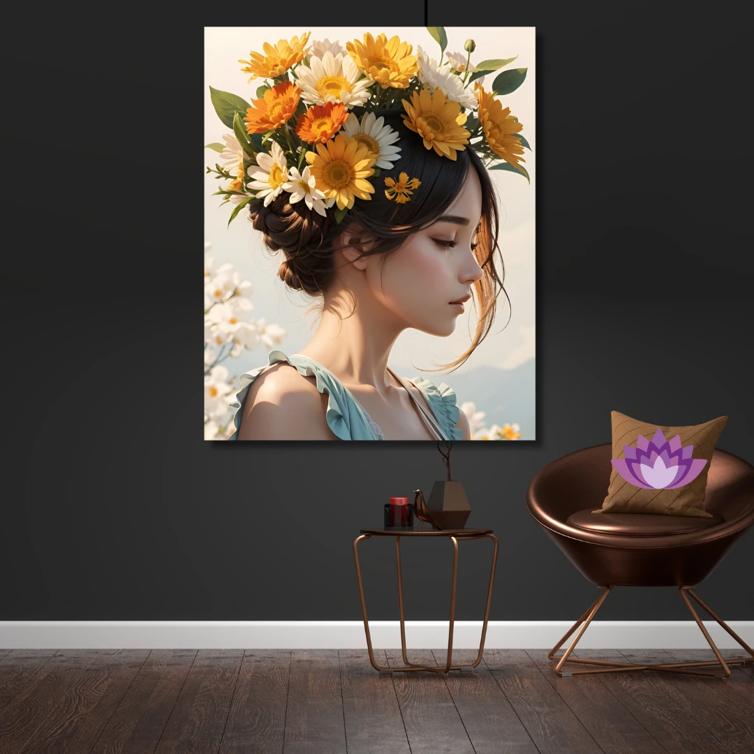 Sayılarla Boyama Hobi Seti Renkli Baskı: Çiçek Kadın