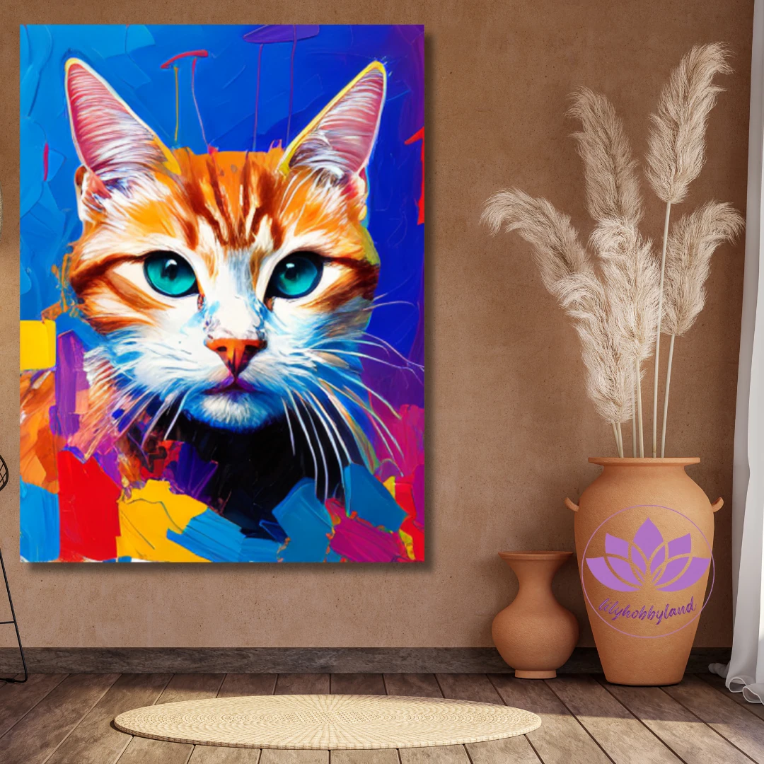 Sayılarla Boyama Hobi Seti Renkli Baskılı: Kedicik 5