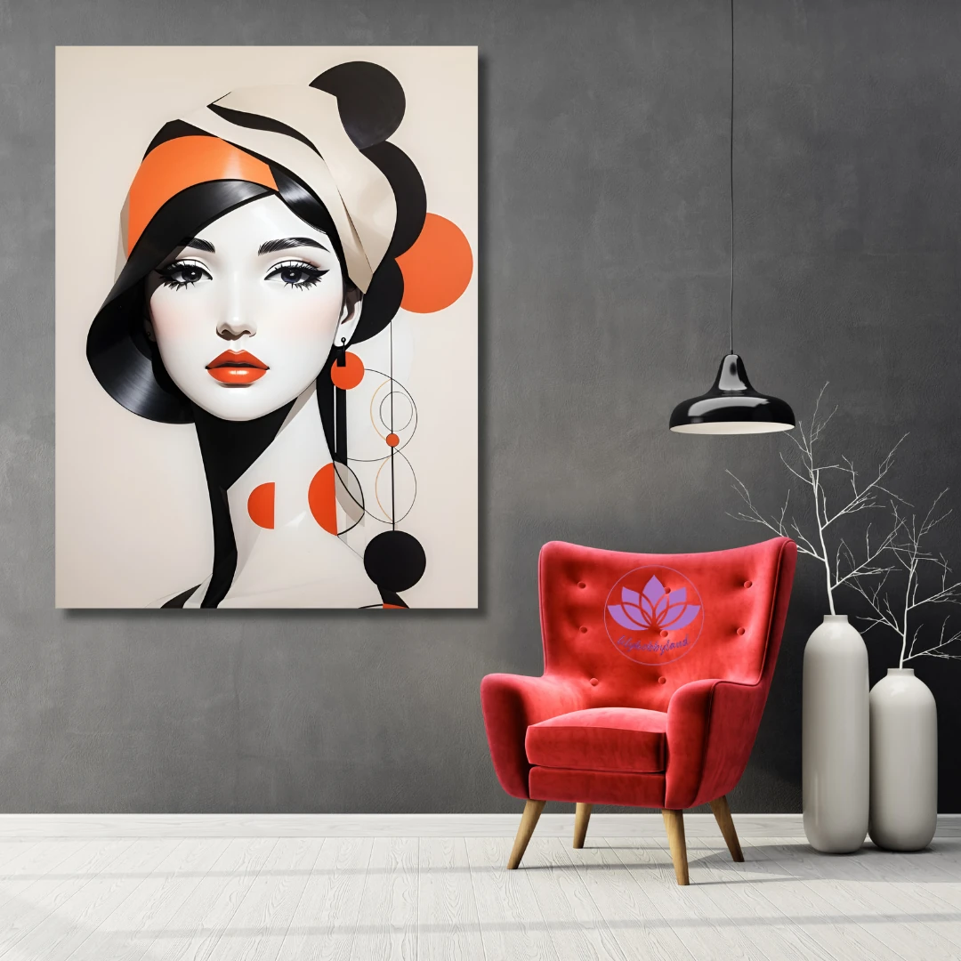 Sayılarla Boyama Hobi Seti Renkli Baskı: Şapkalı Kadın 2