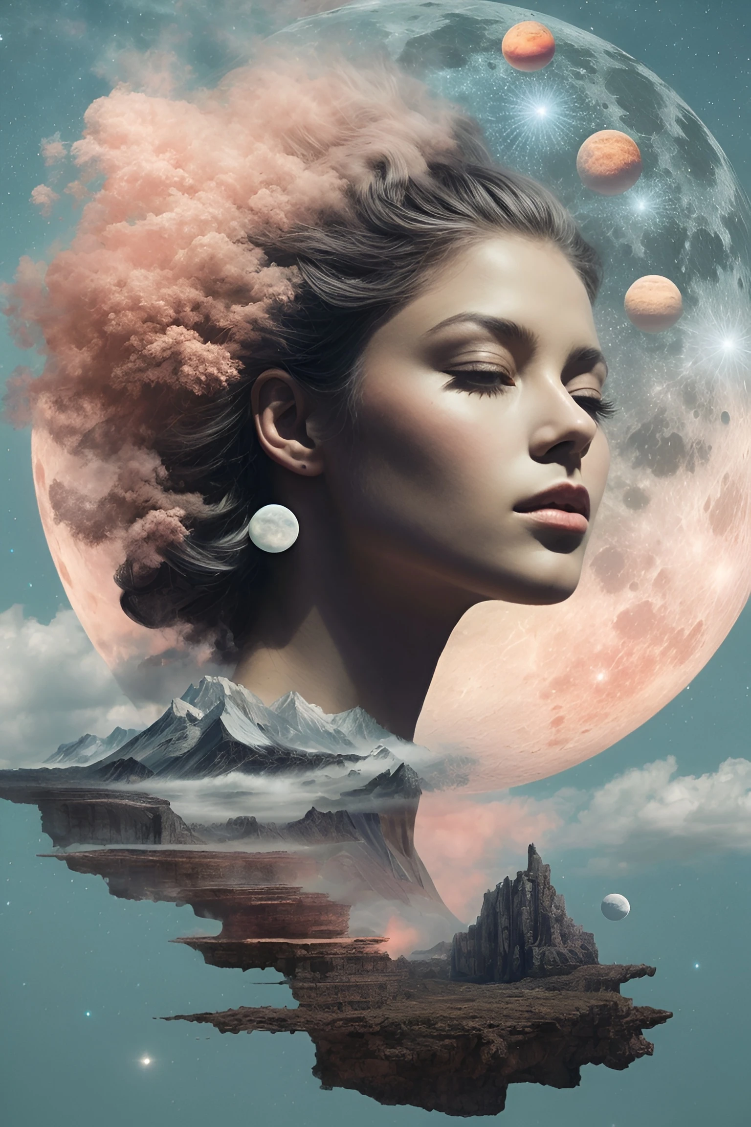 Renkli Baskılı Sayılarla Boyama Hobi Seti:  Gezegenler ve Kadın