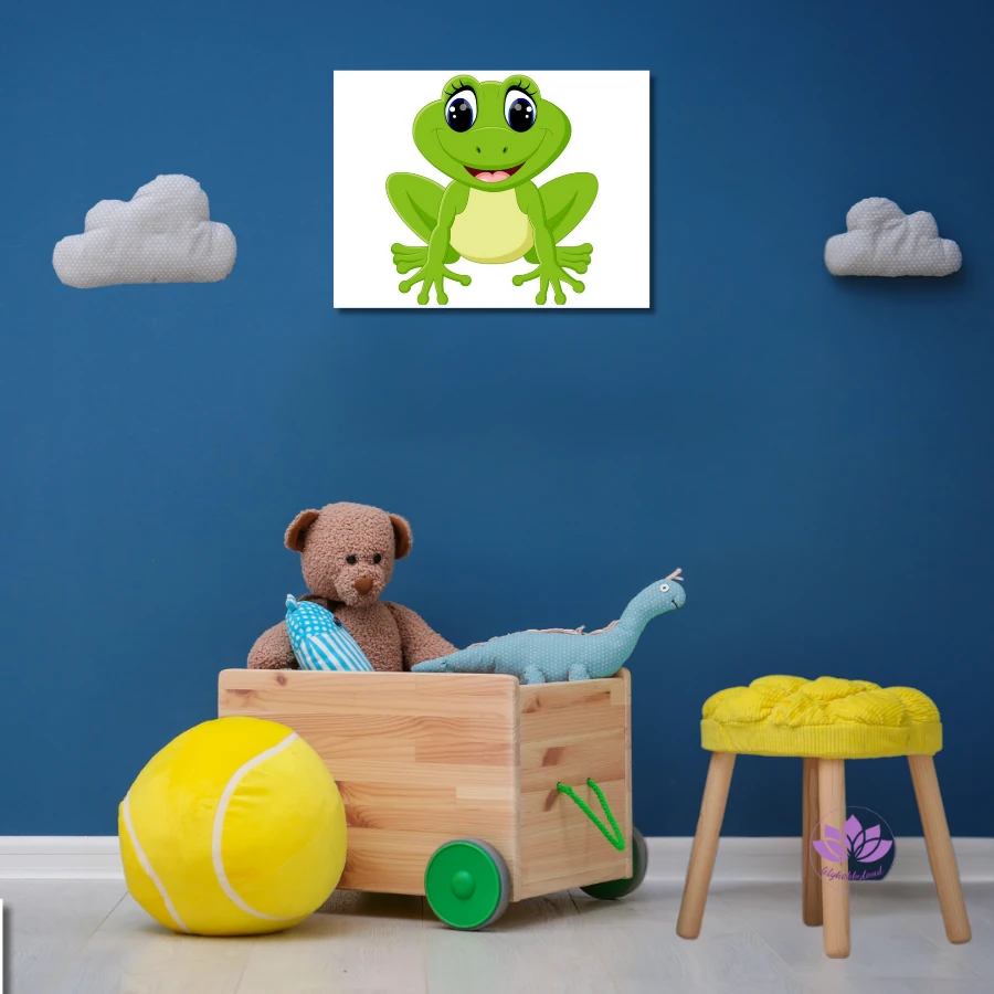 Çocuklar için Renkli Baskılı Sayılarla Boyama Hobi Seti: Şirin kurbağa