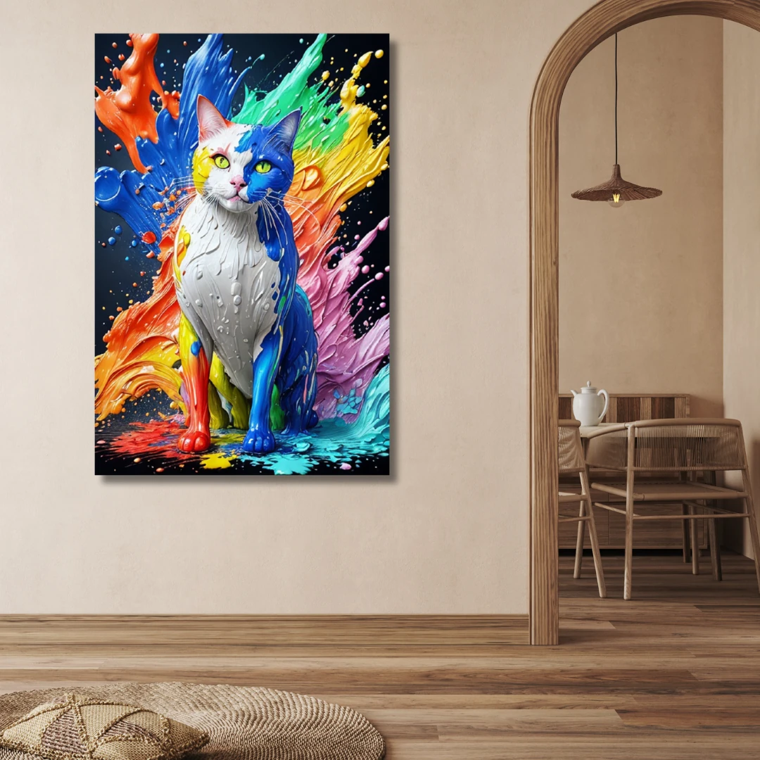 Sayılarla Boyama Hobi Seti Renkli Baskılı: Renkli Kedi