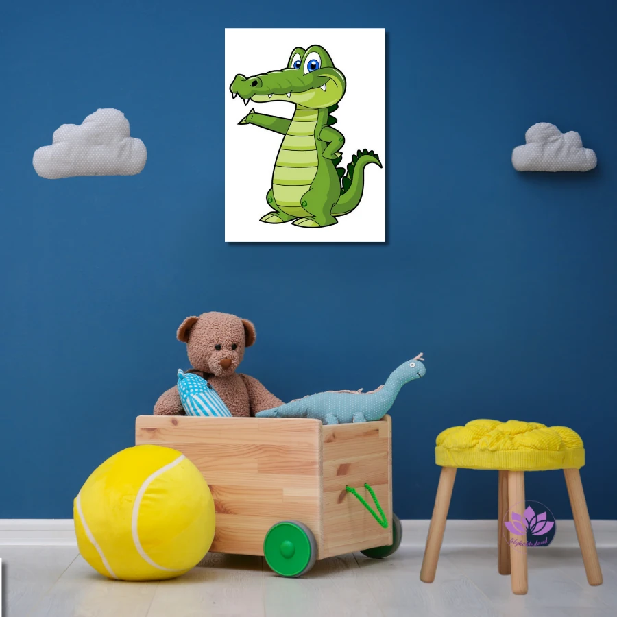 Çocuklar için Renkli Baskılı Sayılarla Boyama Hobi Seti: Sevimli Timsah