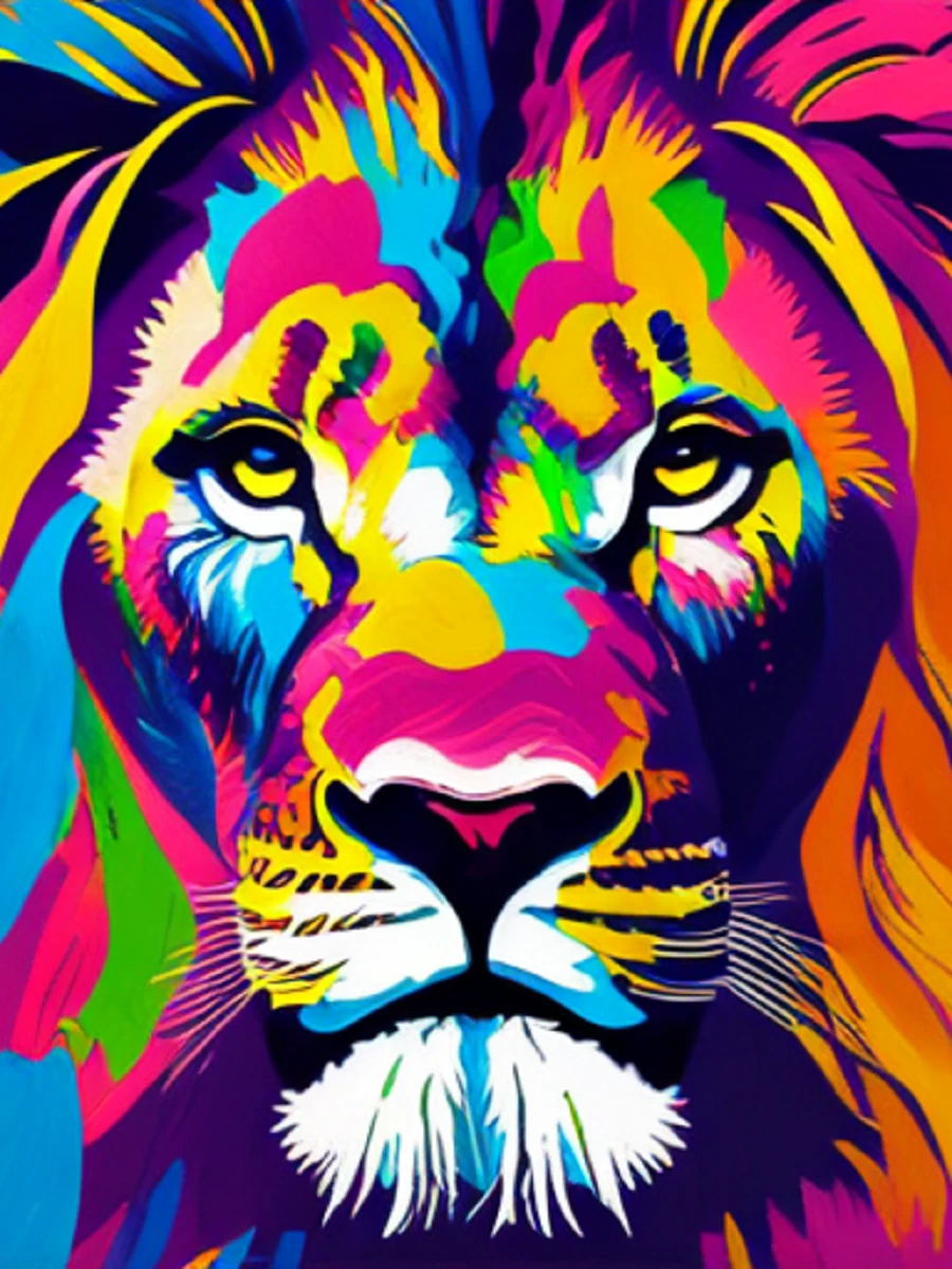 Sayılarla Boyama Hobi Seti Renkli Baskılı: Aslan