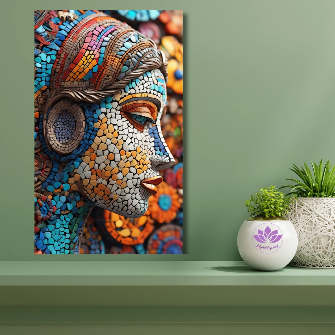 Sayılarla Boyama Hobi Seti Renkli Baskı: Mozaik Kadın