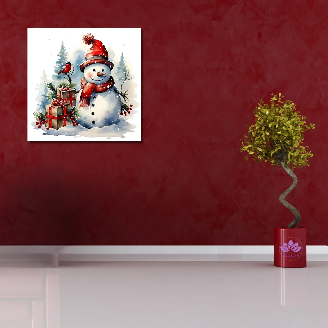 Sayılarla Boyama Hobi Seti Renkli Baskılı: Kardan Adam 2