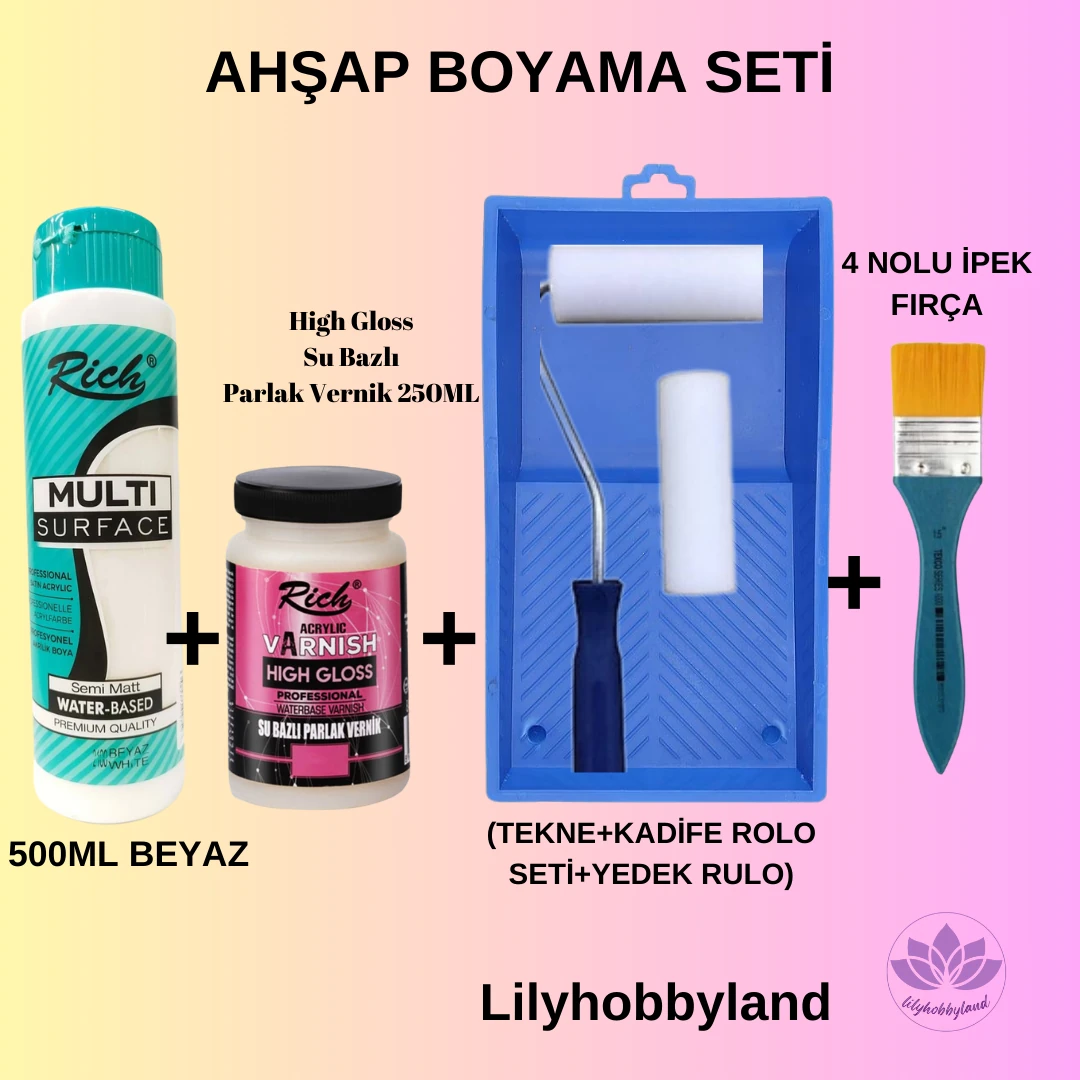 Ahşap Boyama Seti - BEYAZ