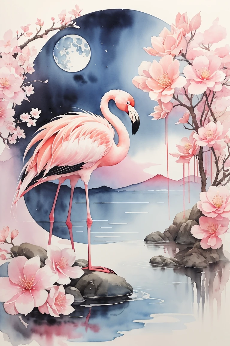 Renkli Baskılı Sayılarla Boyama Hobi Seti: Pembe Kuş